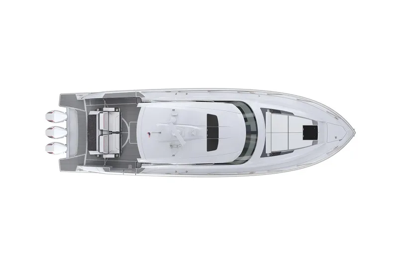 Slide: The Image of Manufacturer Provided Image: Top view of 2022 Tiara Yachts 43 LE luxury boat with triple outboard engines. - 7