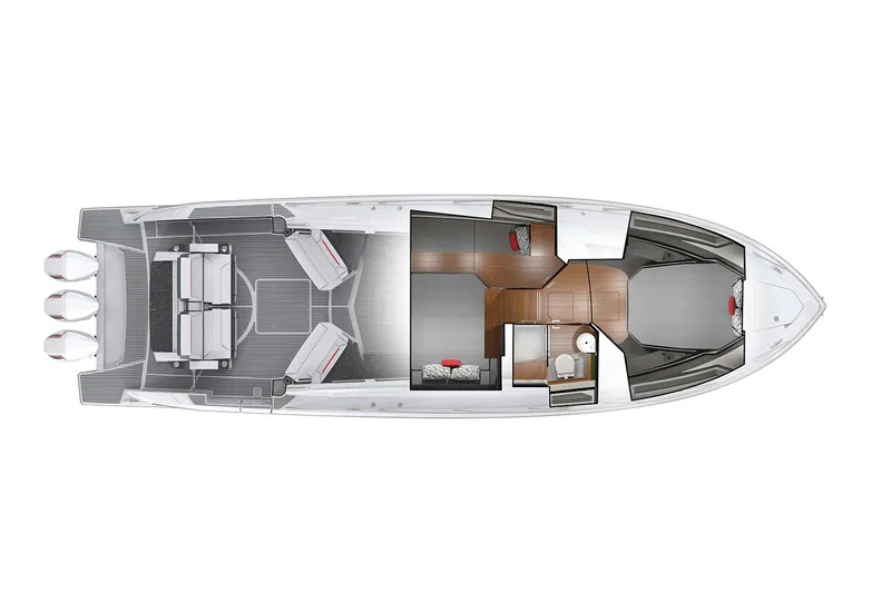 Slide: The Image of Manufacturer Provided Image: Top view layout of 2022 Tiara Yachts 43 LE model boat. - 9
