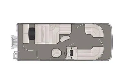 Slide: The Image of Manufacturer Provided Image: Top view layout of 2020 Bennington SX 22 SSLDX pontoon boat. - 24