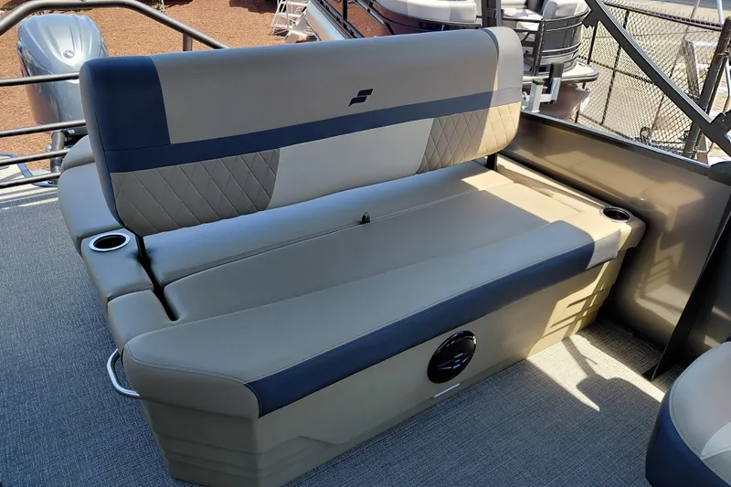 Slide: The Image of 2026 Starcraft EXS 3 Q DH boat seat with cup holders and stylish upholstery. - 30