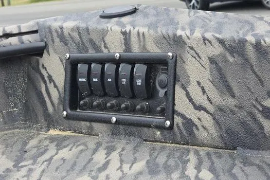 Slide: The Image of Control panel on 2026 Havoc 1760 VJST boat with camouflage design. - 12