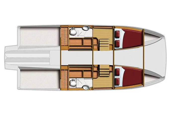 Slide: The Image of Manufacturer Provided Image: Aquila 36 Sport 2018 floor plan with two bedrooms and bathrooms. - 12