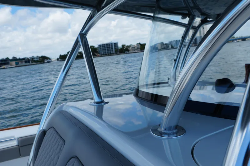 Slide: The Image of 2022 Valhalla Boatworks V-41 on water, showcasing sleek design and modern features. - 32