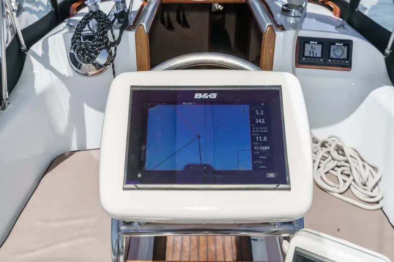 Slide: The Image of Navigation system on a 1970 Morgan 42 MKI sailboat cockpit. - 26