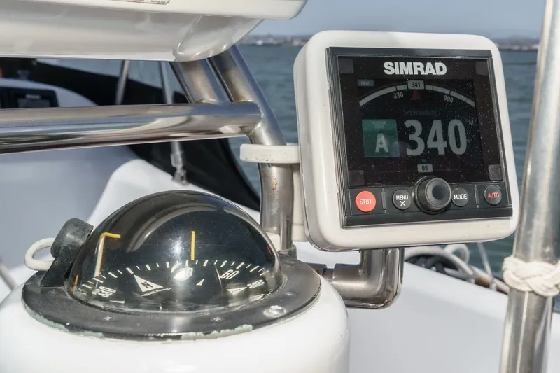Slide: The Image of Compass and Simrad display on 1970 Morgan 42 MKI sailboat. - 28