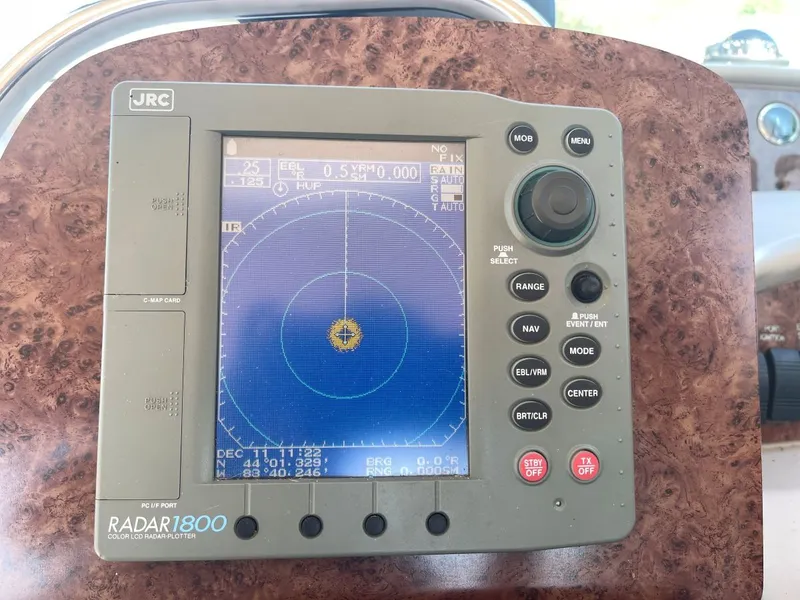 Slide: The Image of Radar screen on a 1999 Sea Ray 340 Sundancer boat. - 10