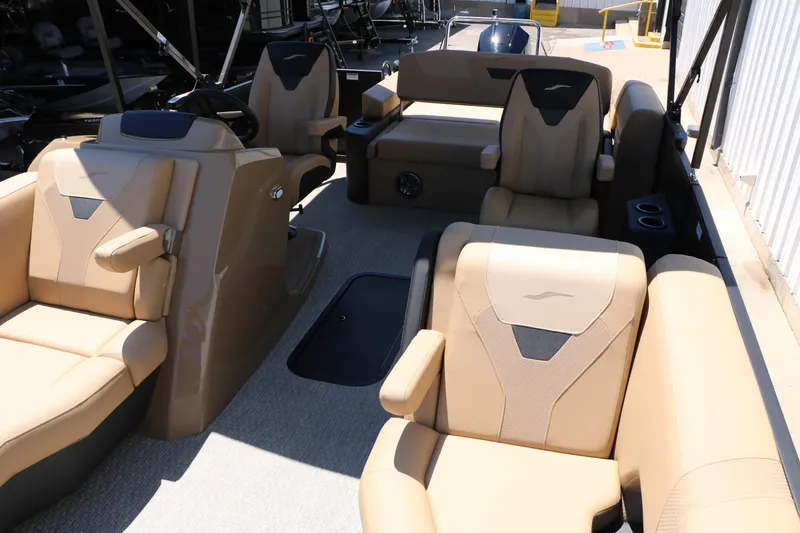 Slide: The Image of Luxurious interior of 2026 Evotti 521CS boat with beige seating and modern design. - 23