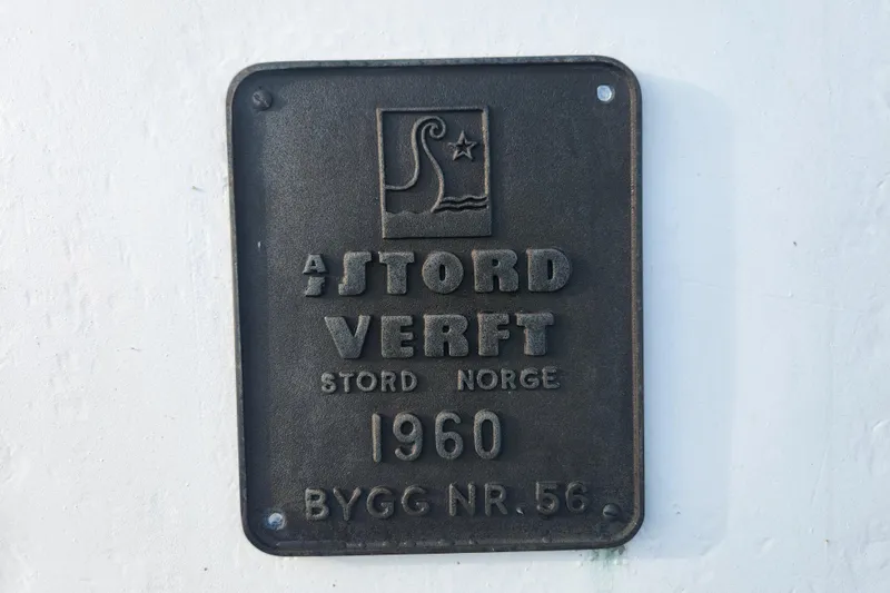 Slide: The Image of Plaque from Stord Verft shipyard, Norway, dated 1960, model 60, build number 56. - 6