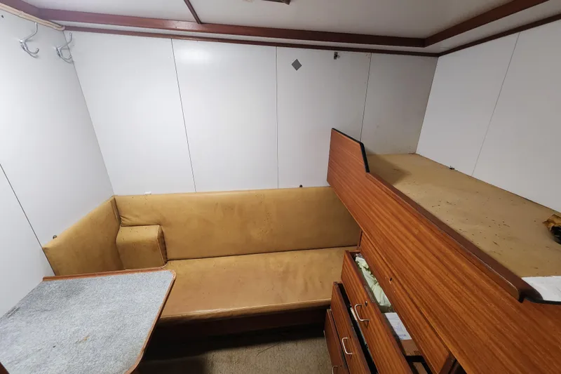 Slide: The Image of Vintage 1960 Stord Verft ship cabin with bunk bed and seating area. - 65