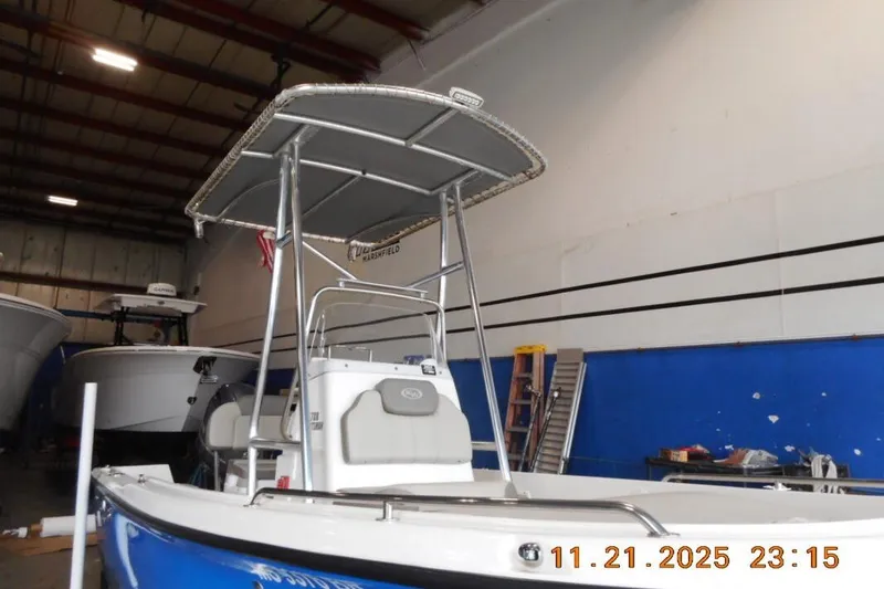 Slide: The Image of 2022 Key West 1720 Center Console boat in indoor storage facility. - 17