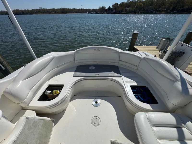 Slide: The Image of Interior of a 2021 Sea Ray 280 Sun Sport on a lake. - 35