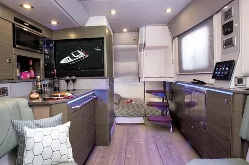 Slide: The Image of Luxurious interior of 2019 Formula 430 Super Sport Crossover with modern amenities and stylish design. - 21