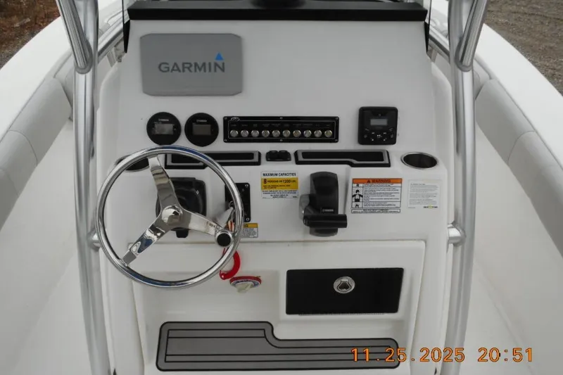 Slide: The Image of Center console of a 2021 Sea Fox 228 Commander boat with Garmin navigation system. - 7