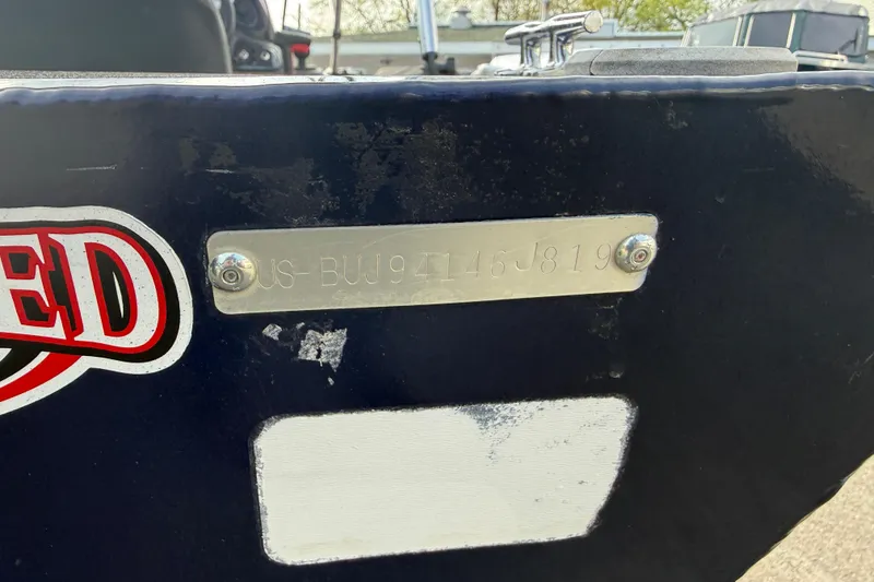 Slide: The Image of Bass Tracker Pro 17 boat, 2019 model, with visible hull identification number. - 12
