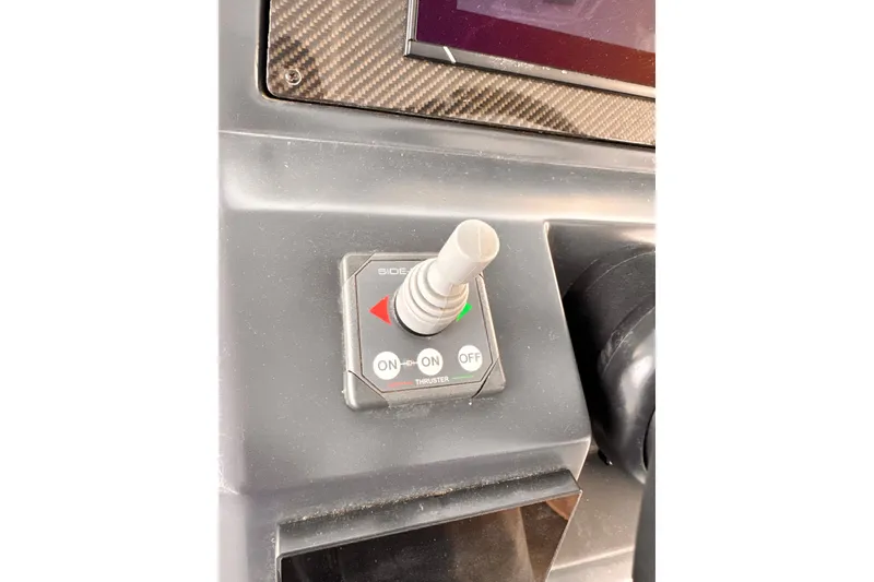 Slide: The Image of Control panel of a 2020 Azimut Verve 40 yacht with joystick and buttons. - 27