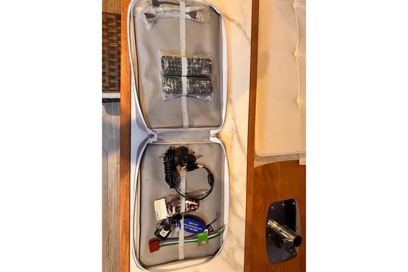 Slide: The Image of Open case with cables and accessories on Azimut Verve 40 yacht, 2020 model. - 34