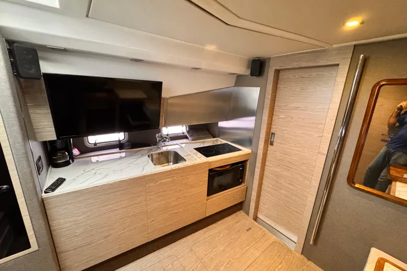 Slide: The Image of Modern kitchen interior of 2020 Azimut Verve 40 yacht with sleek design and appliances. - 37