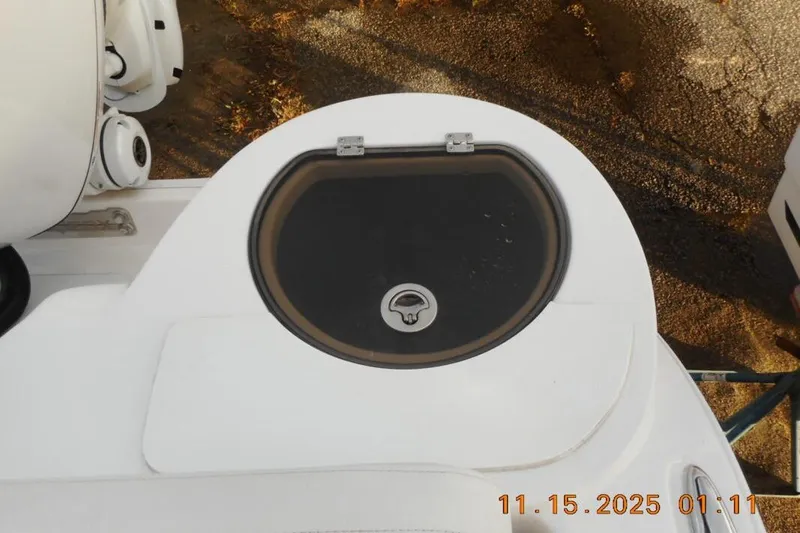 Slide: The Image of 2026 Sea Fox 248 Side Console boat hatch, top view, with date stamp. - 16