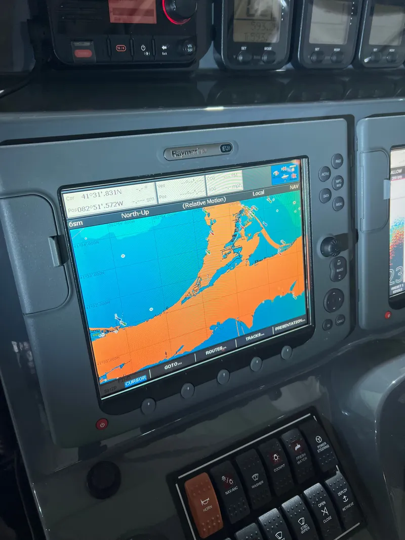 Slide: The Image of Navigation system on a 2008 Pursuit OS 315 Offshore boat. - 25