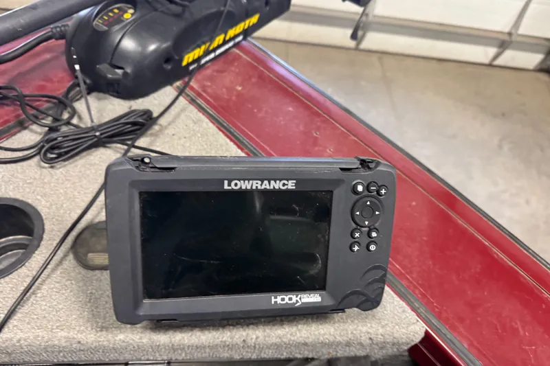 Slide: The Image of Lowrance Hook Reveal fish finder on 2011 Tracker Targa V-18 Combo boat. - 12