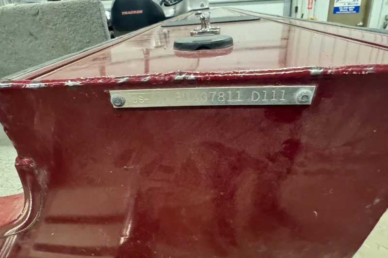 Slide: The Image of 2011 Tracker Targa V-18 Combo boat with visible hull identification number. - 5
