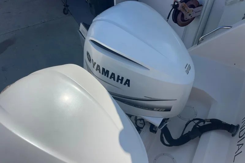 Slide: The Image of Yamaha V8 outboard engines on a 2018 Grady-White Canyon 306 boat. - 5