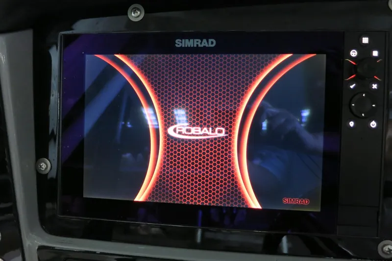 Slide: The Image of Simrad display on 2022 Robalo 266 Cayman boat dashboard. - 37