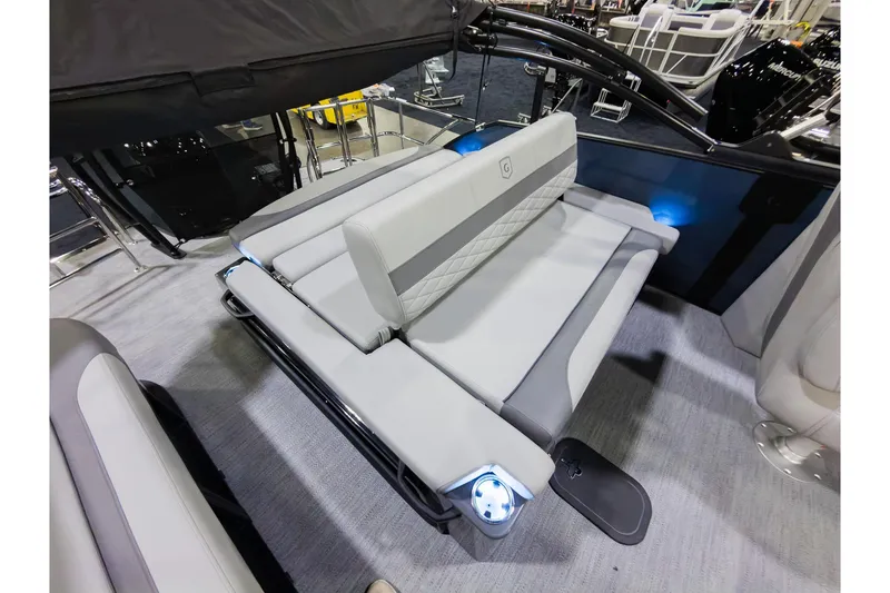 Slide: The Image of 2026 Godfrey Monaco 235 Single Flip Lounge with luxurious seating and ambient lighting. - 21