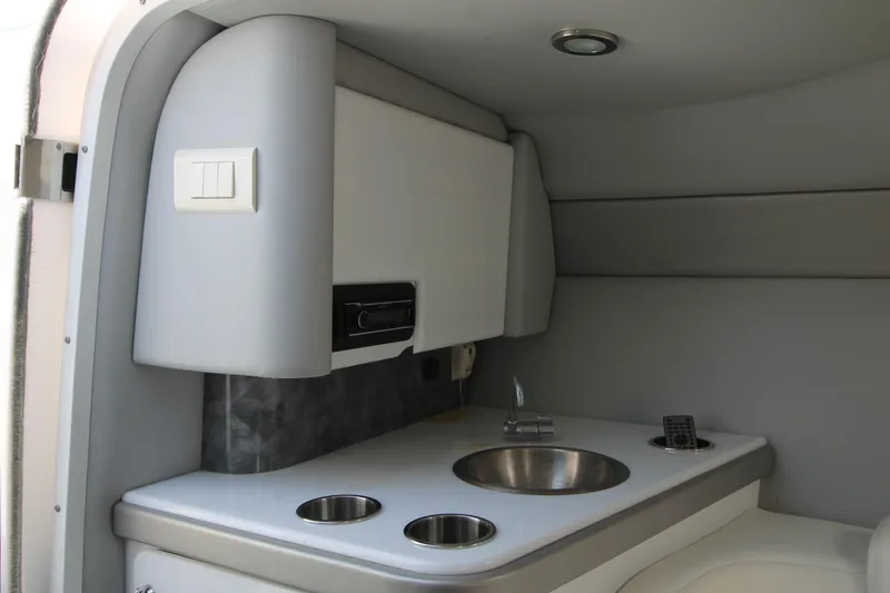 Slide: The Image of 2006 Formula 292 FASTech cabin interior with sink and storage. - 12