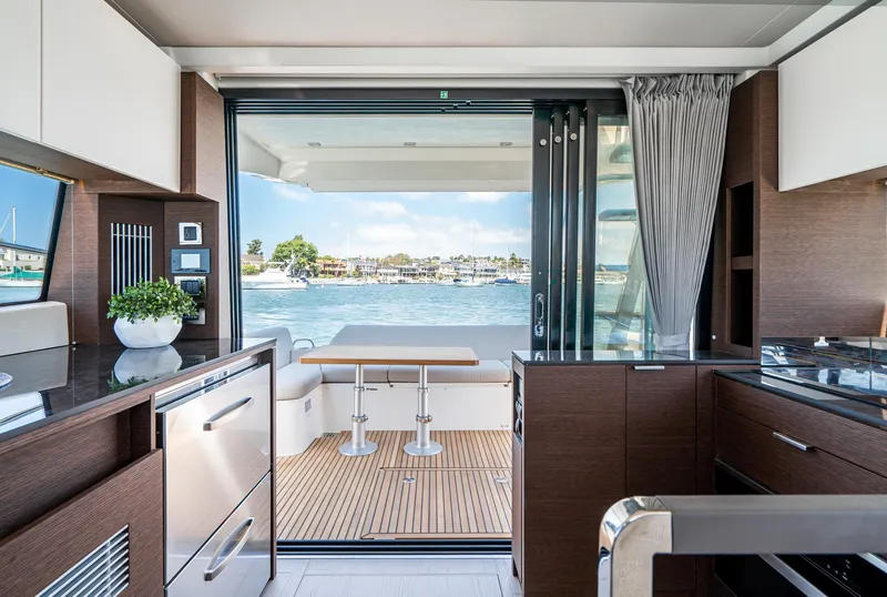 Slide: The Image of Interior of a 2021 Prestige 420 yacht with water view. - 12