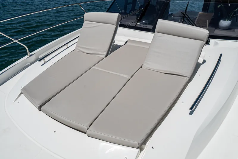 Slide: The Image of Sun loungers on a 2021 Prestige 420 yacht. - 13