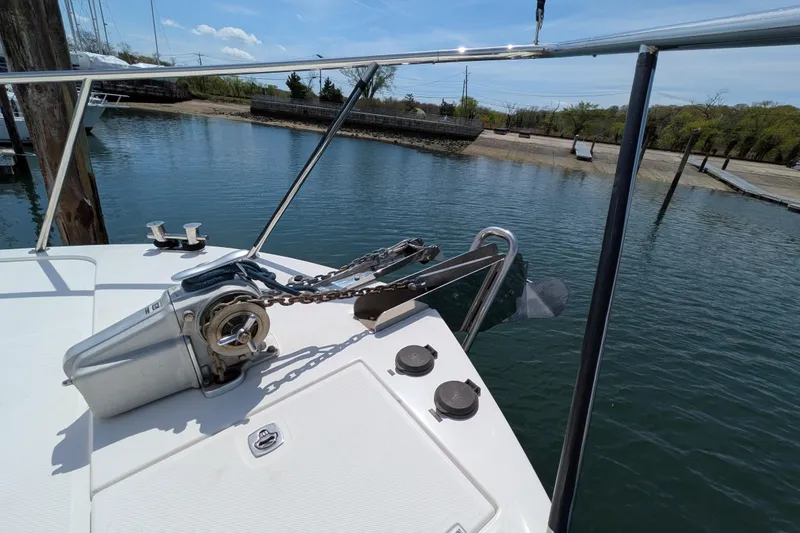 Slide: The Image of Bow of 2005 American Tug 41 with anchor and winch system. - 11
