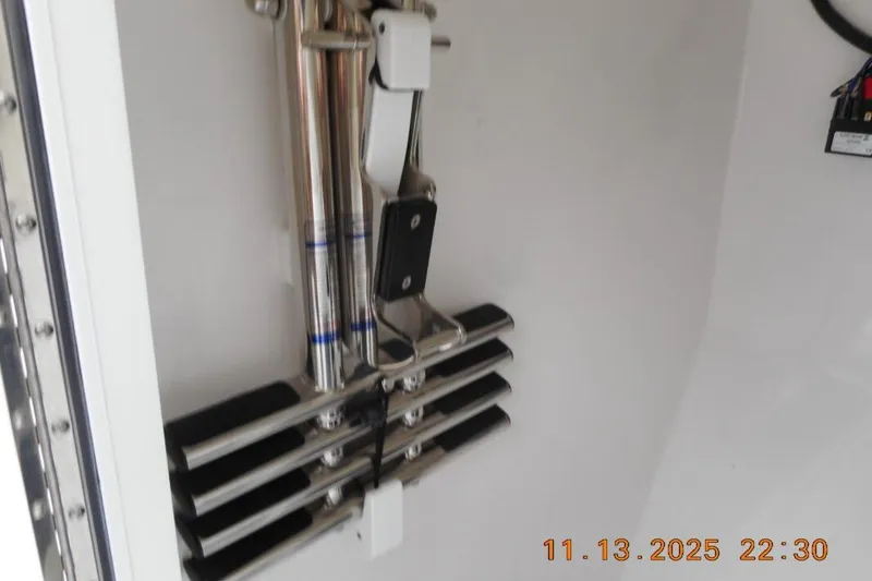 Slide: The Image of Stainless steel ladder on 2025 Sea Fox 288 Traveler boat interior. - 24