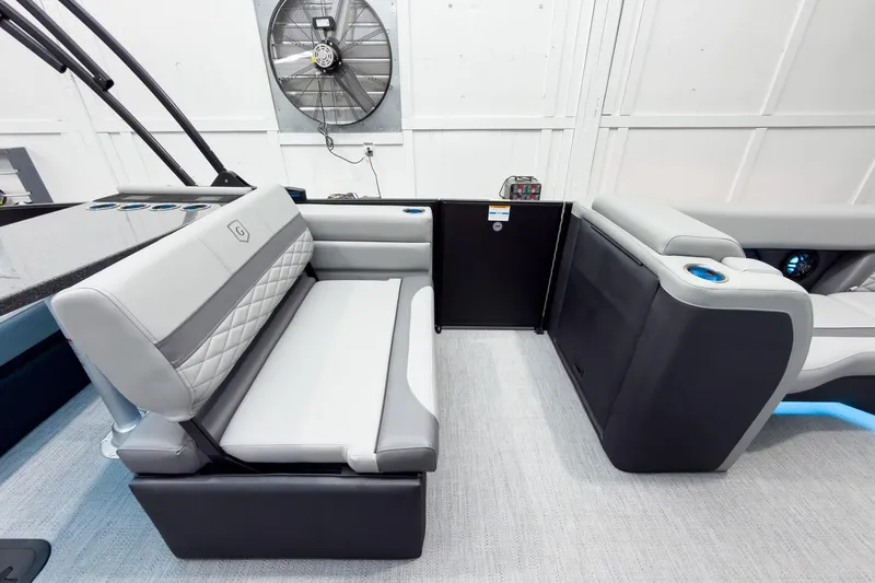 Slide: The Image of Luxurious seating on 2026 Godfrey Monaco 25' Tritoon with modern design and comfort features. - 29