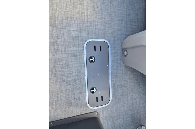 Slide: The Image of Deck detail of 2026 Princecraft Vectra 23 RL pontoon boat, featuring sleek design elements. - 8