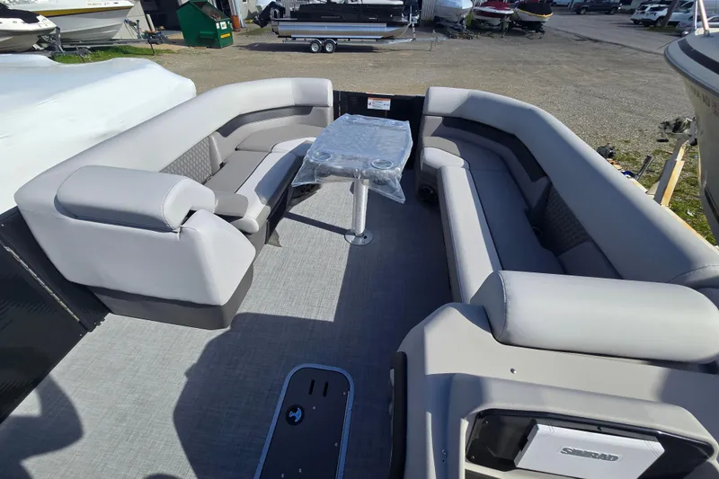 Slide: The Image of 2026 Princecraft Vectra 23 RL pontoon boat with spacious seating and modern design. - 9