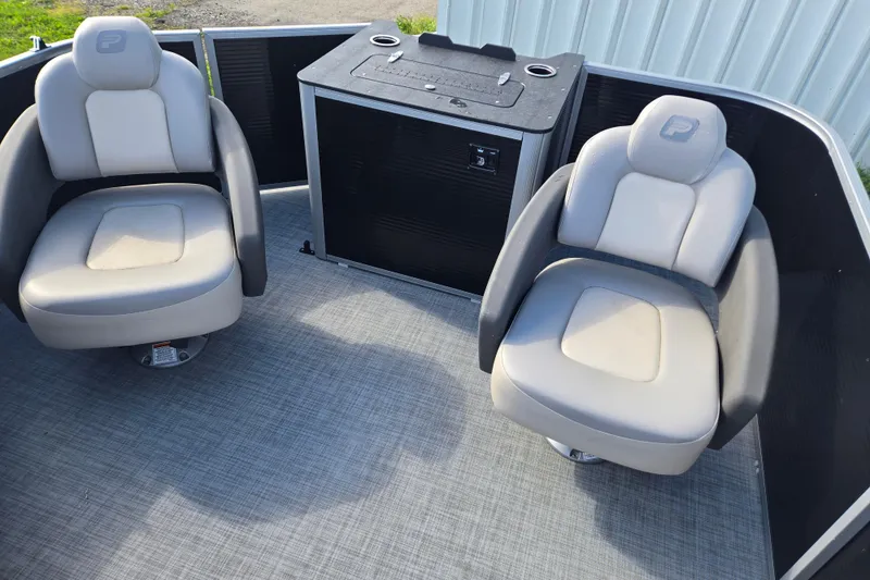 Slide: The Image of Interior of 2026 Princecraft Jazz 19-4S boat with two cushioned seats. - 7