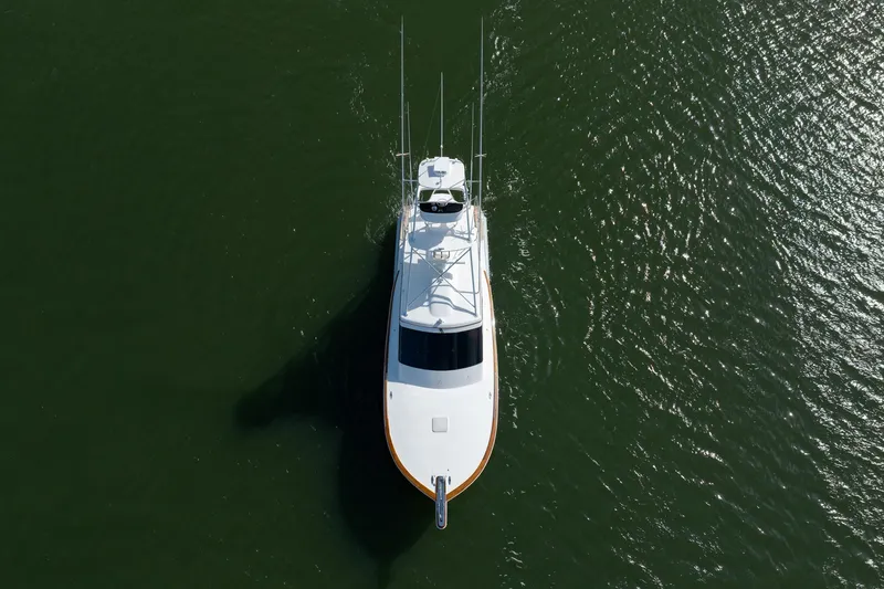 Slide: The Image of Aerial view of 2015 Jarrett Bay Hardtop Express Sportfish on green water. - 68
