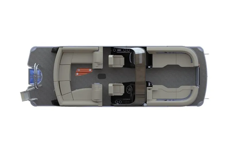 The Image of Top view of 2026 Godfrey Sanpan 2500 ULW pontoon boat layout. - 1
