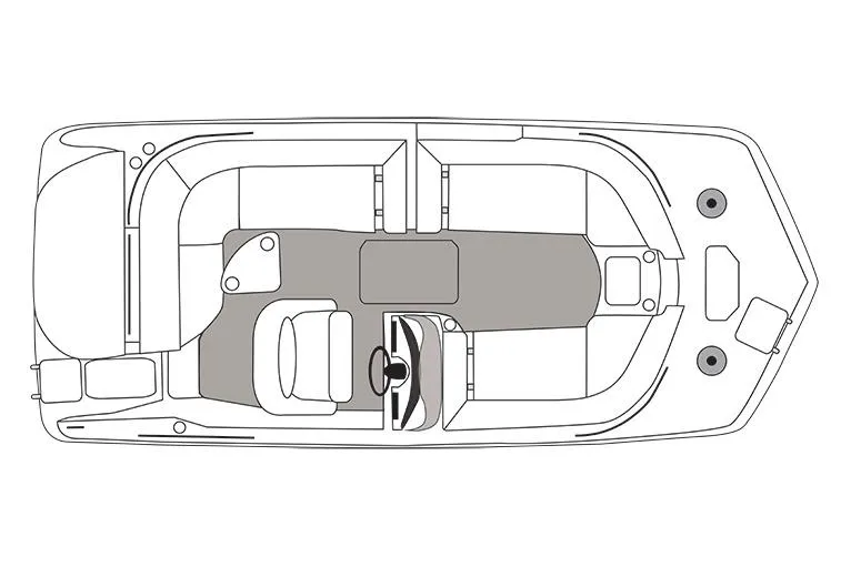 Slide: The Image of Manufacturer Provided Image: Top view layout of 2017 Hurricane SunDeck Sport 201 IO boat. - 43