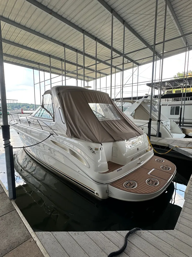 Slide: The Image of 1999 Sea Ray 340 Sundancer in a covered dock. - 5