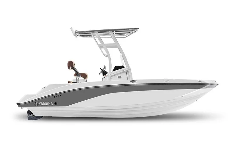 Slide: The Image of Yamaha 195 FSH Sport 2025 on water at sunset. - 6