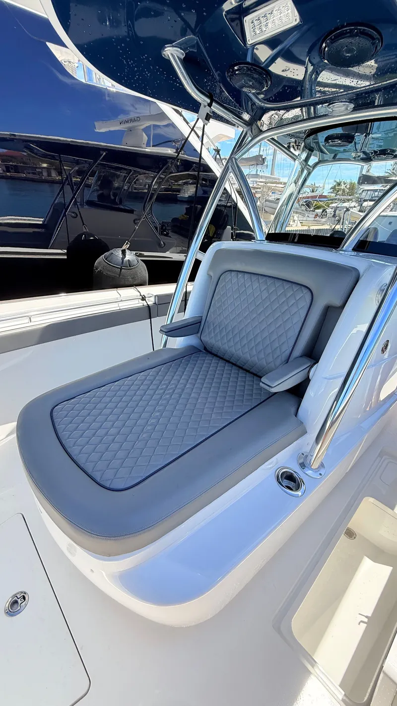 Slide: The Image of Luxurious seating on Valhalla Boatworks V33, 2026 model. - 9