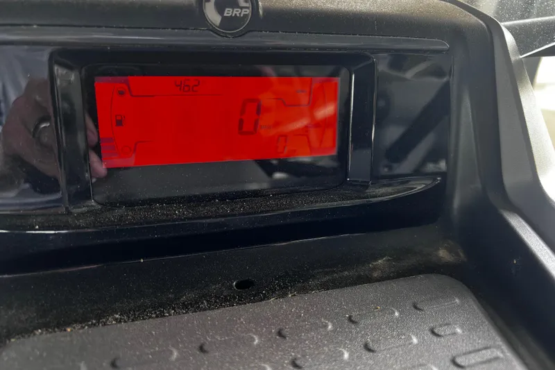 Slide: The Image of Dashboard of 2023 Sea-Doo Switch Cruise 18 with digital display. - 16