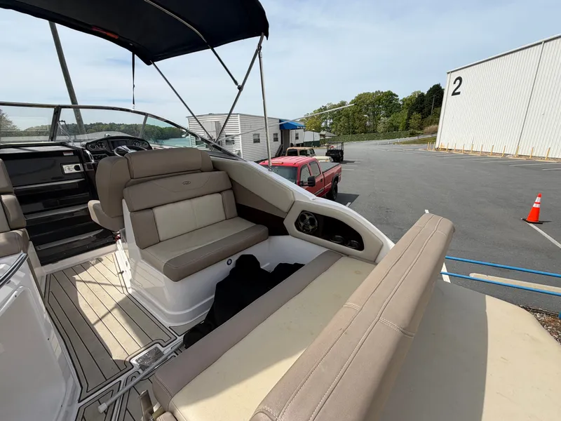 Slide: The Image of Interior of a 2013 Regal 28 Express boat at the dock. - 9