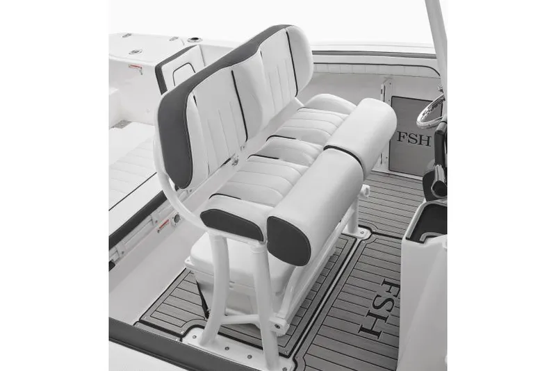Slide: The Image of 2026 Yamaha Boats 252 FSH Sport dashboard with steering wheel and controls. - 6