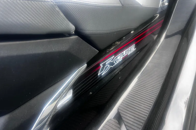 Slide: The Image of 2016 Yamaha WaveRunner FX Cruiser SVHO close-up, showcasing sleek design and branding details. - 19