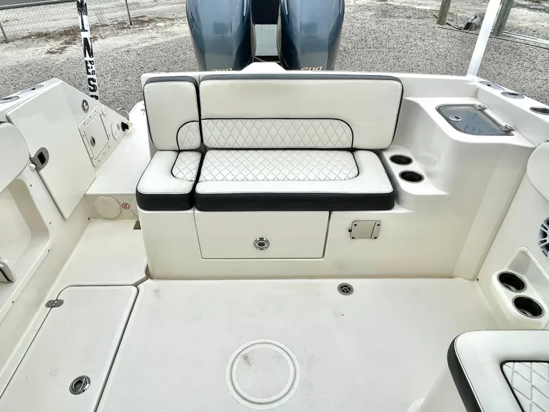 Slide: The Image of Interior of a 2020 Stingray 269 DC boat with bench seating. - 21