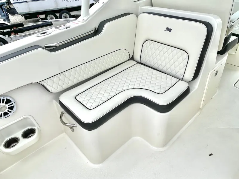 Slide: The Image of Interior of 2020 Stingray 269 DC with cushioned seating. - 29