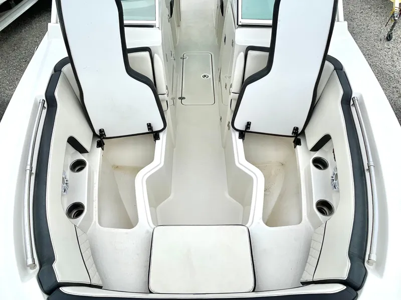 Slide: The Image of Interior of 2020 Stingray 269 DC with seating and cup holders. - 34